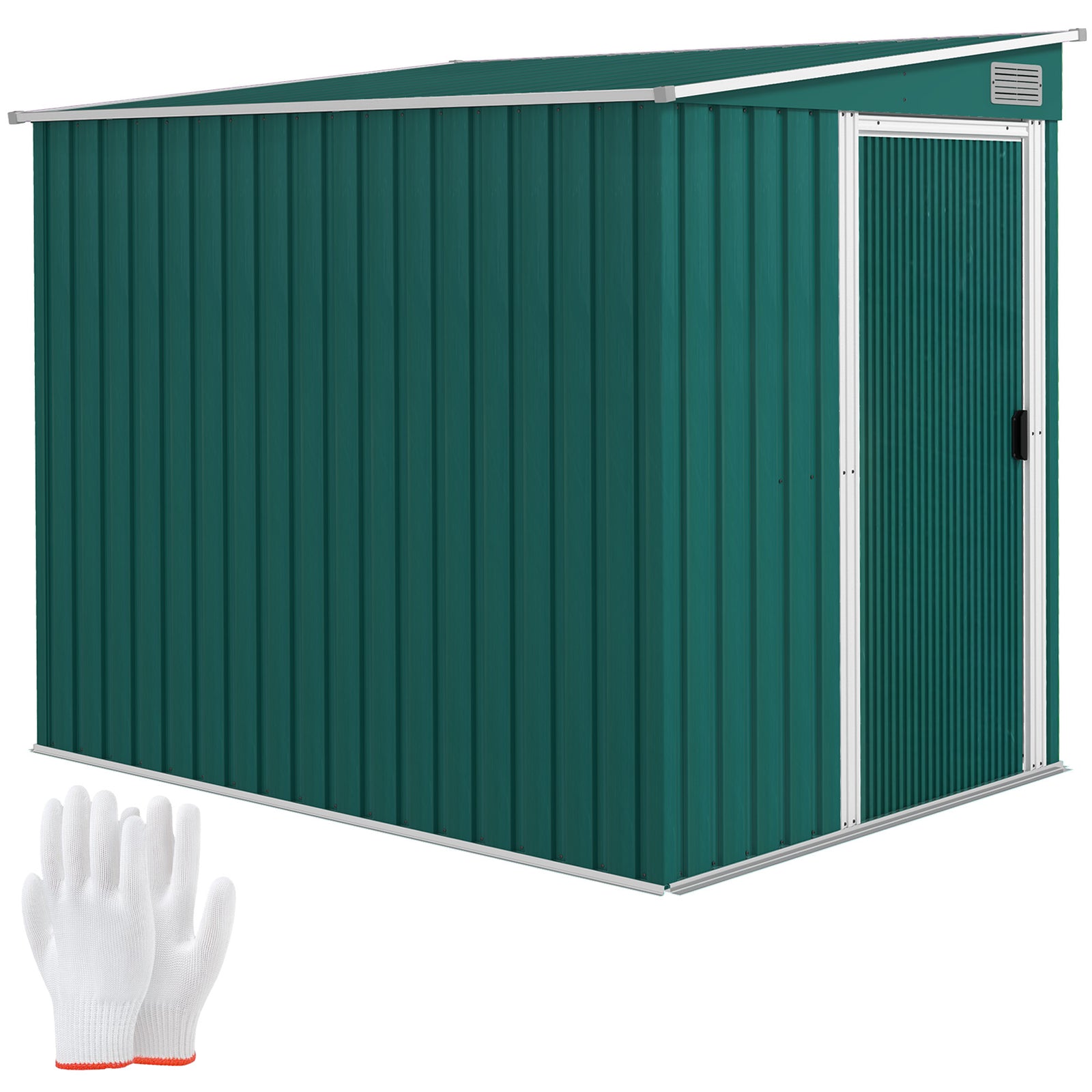 Outsunny 7x5ft Garden Shed With Foundation, Sliding Doors, Vents