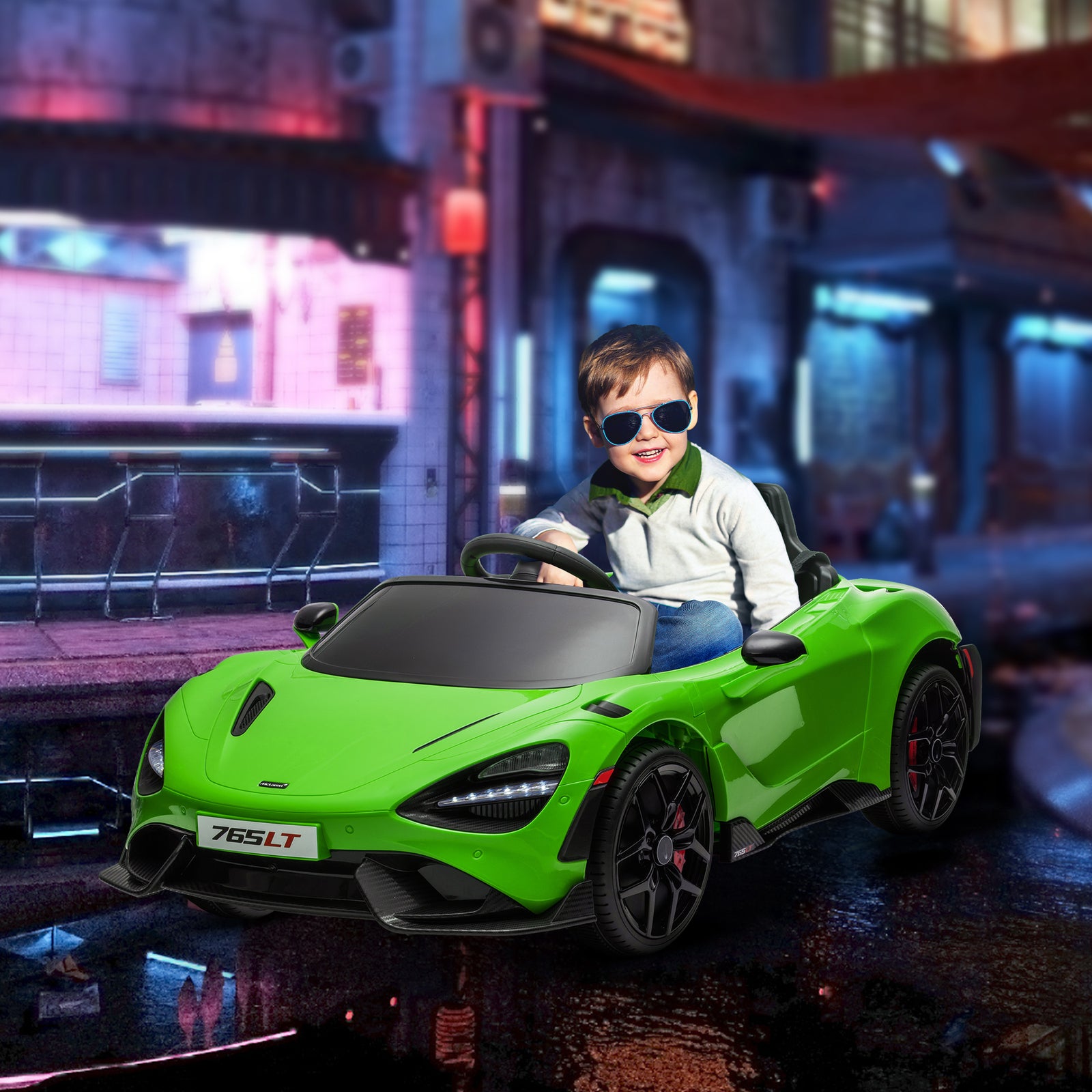 Mclaren 765lt Licensed 12v Kids Ride On Car W/ Mp3 Music | Green