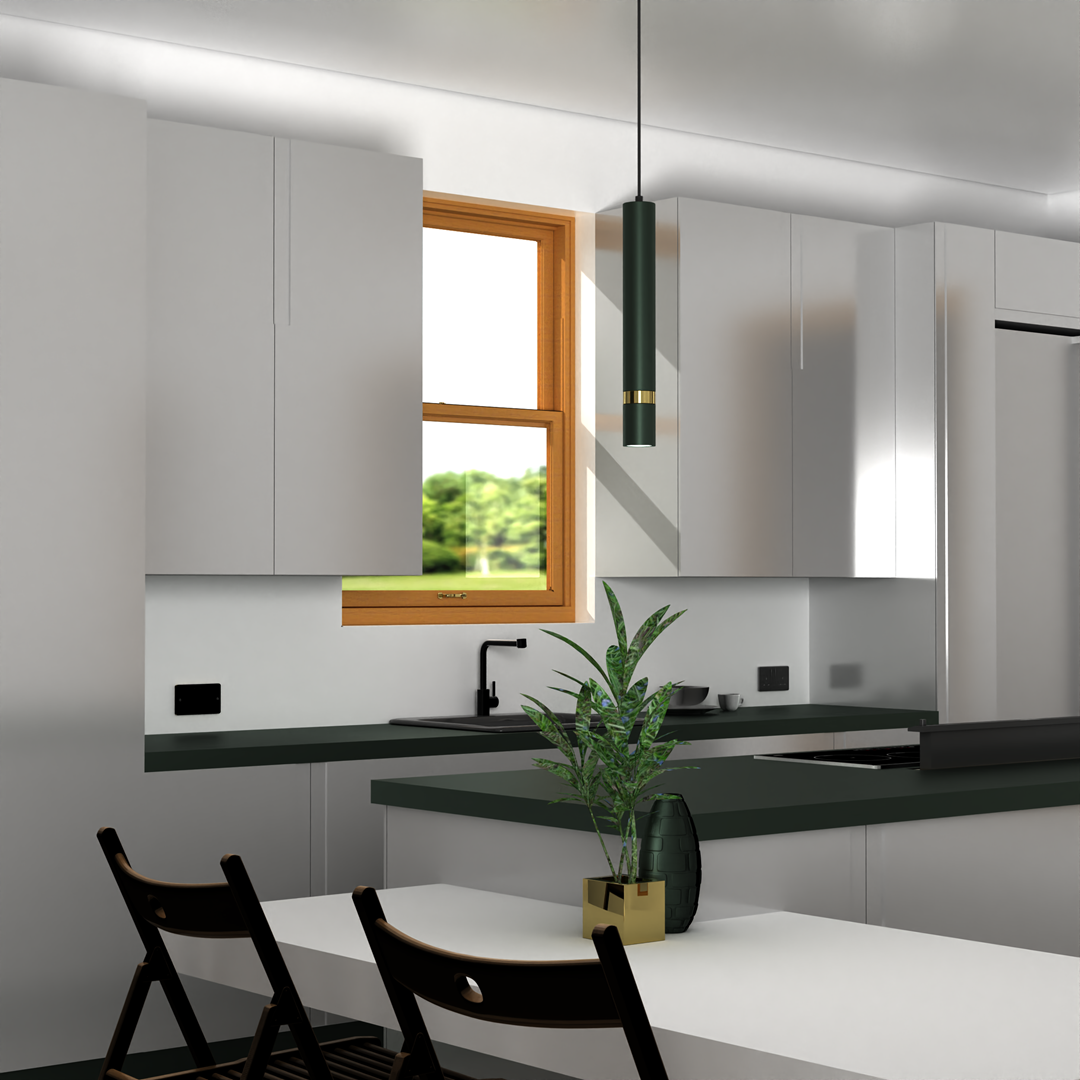Joker Contemporary Pendant Lamp 1xgu10 Hand Made Cylindrical Style Light | Green & Gold