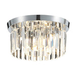 Modern Double Circle Crystal Chandelier Chrome Ceiling Light Droplet Crystal Shade Flush Mount Led Fixture | 30cm x 30cm