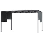 3m X 4m Utdoor Garden Pergola With Led Lights Roof