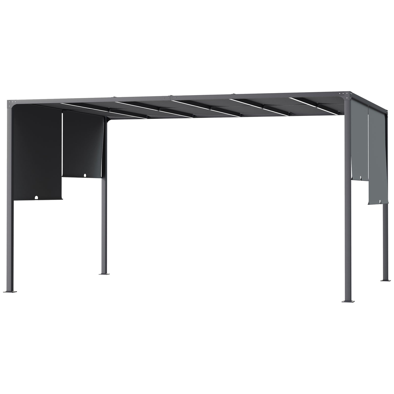 3m X 4m Utdoor Garden Pergola With Led Lights Roof