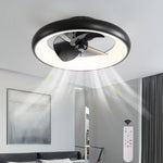 20inch Industrial Style Ceiling Mount Led Fan Light | Black