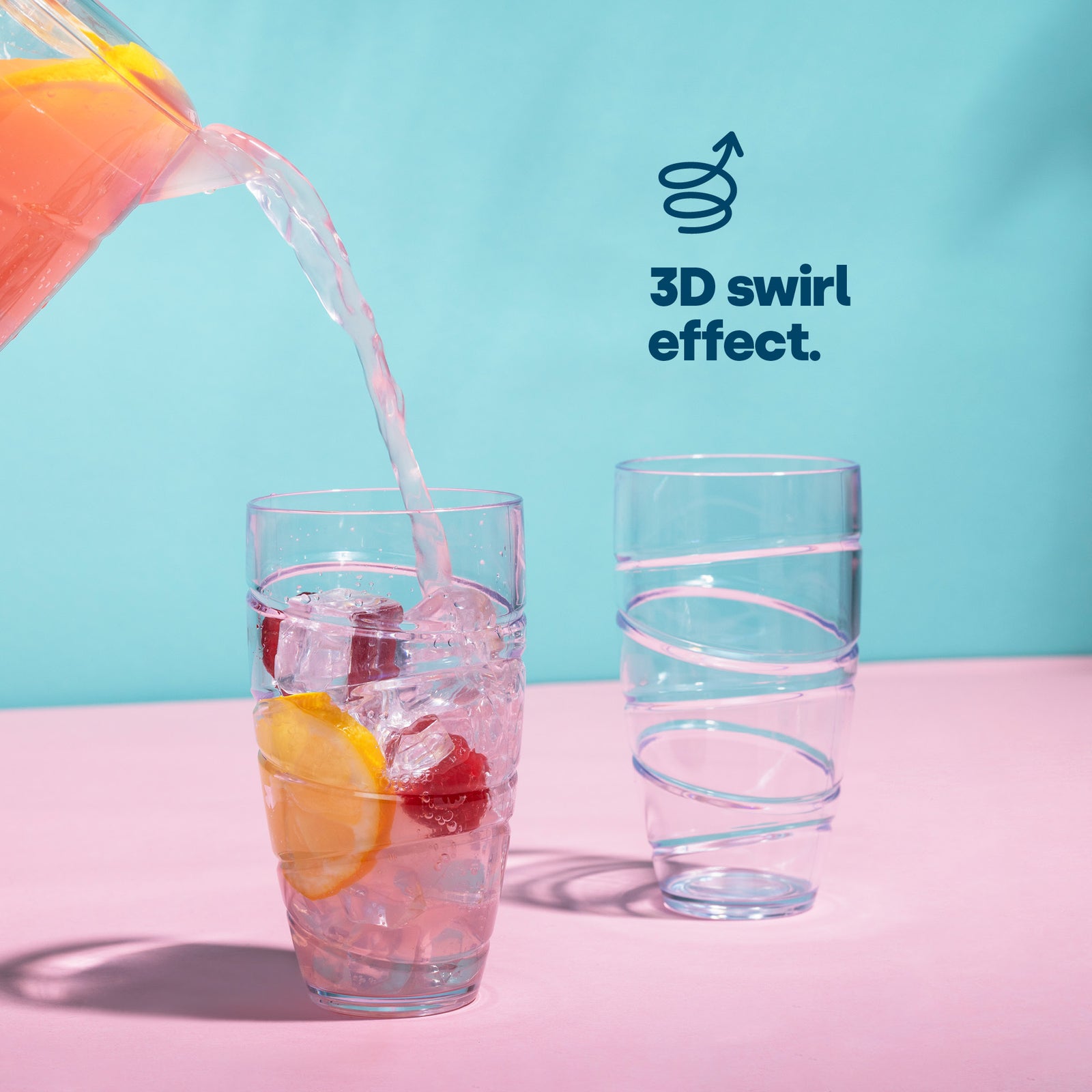 Swirl Plastic Tumbler Set Of 4