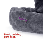 Heated Radiator Cat Bed Soft Fleece Padded Design Grey