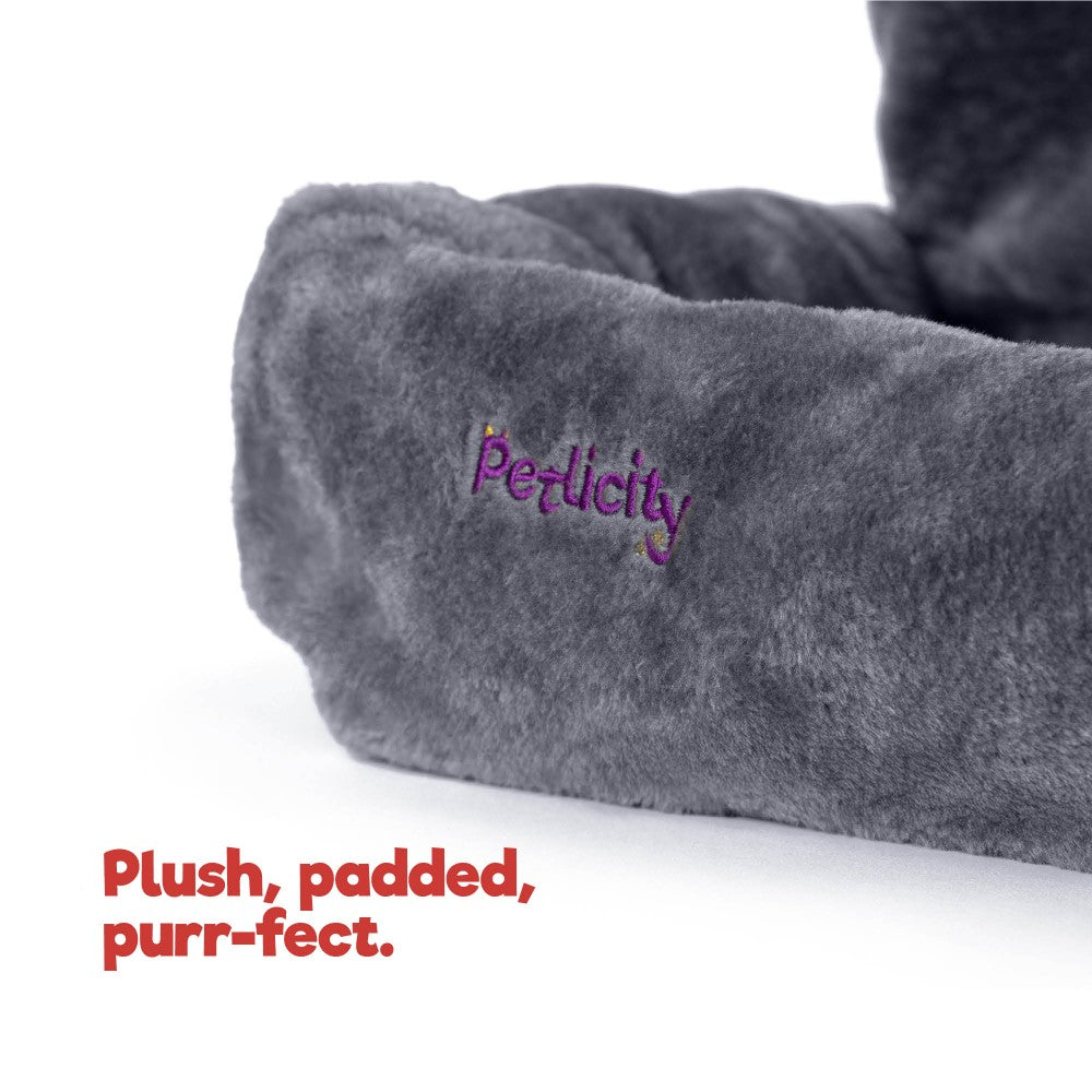Heated Radiator Cat Bed Soft Fleece Padded Design Grey