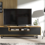 Rift Tv Unit 200cm - Oak / Rustic | Black Oak