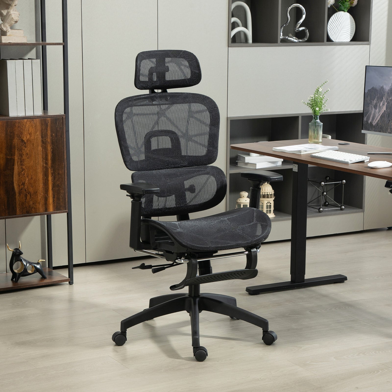Ergonomic Office Chair Swivel Computer Chair With 3d Armrest | Black