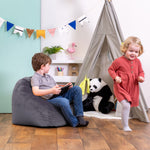 Kids Aurora Velvet Bean Bag Chair | Charcoal
