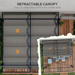 Retractable Pergola Canopy With Aluminium Frame | Medium | Dark Gray