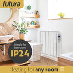 Electric Radiator Panel Heater Wall Mounted Advanced Timer Digital Thermostat, Bathroom Safe Room Heater | 1500w | White