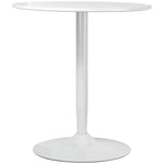 Round Dining Table, Modern Kitchen Table With Steel Base | White