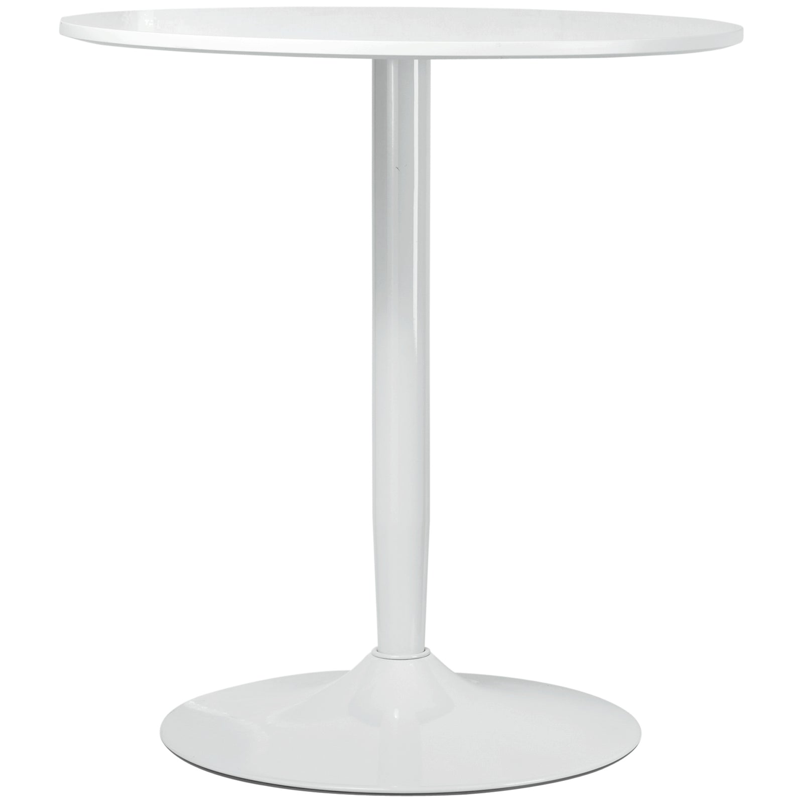 Round Dining Table, Modern Kitchen Table With Steel Base | White