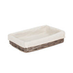 Cotton Lined Antique Wash Straight Sided Tray | Small | Brown