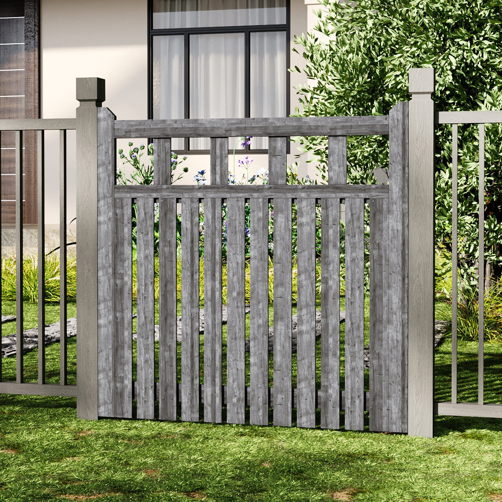 90/120cm Wx120cm H Outdoor Wooden Garden Gate Fence Door | 120cm | Grey