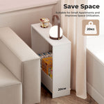 Levede Side Table With Magazine Storage End Table Narrow For Living Room White