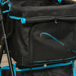 Pet Stroller Foldable Carriage W/ Brake Basket Canopy Removable Cloth