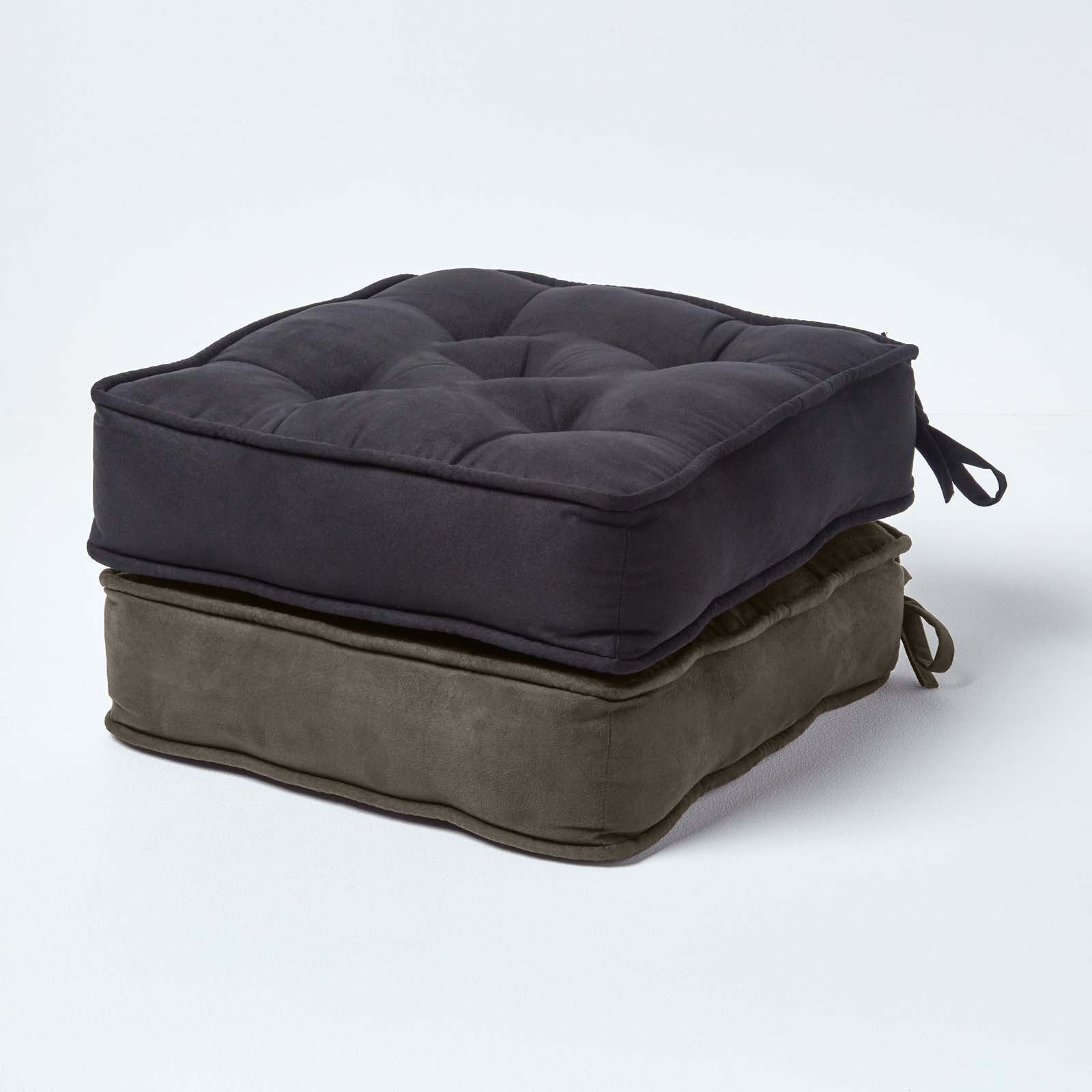 Faux Suede Dining Chair Booster Cushion | 40cm x 40cm | Grey