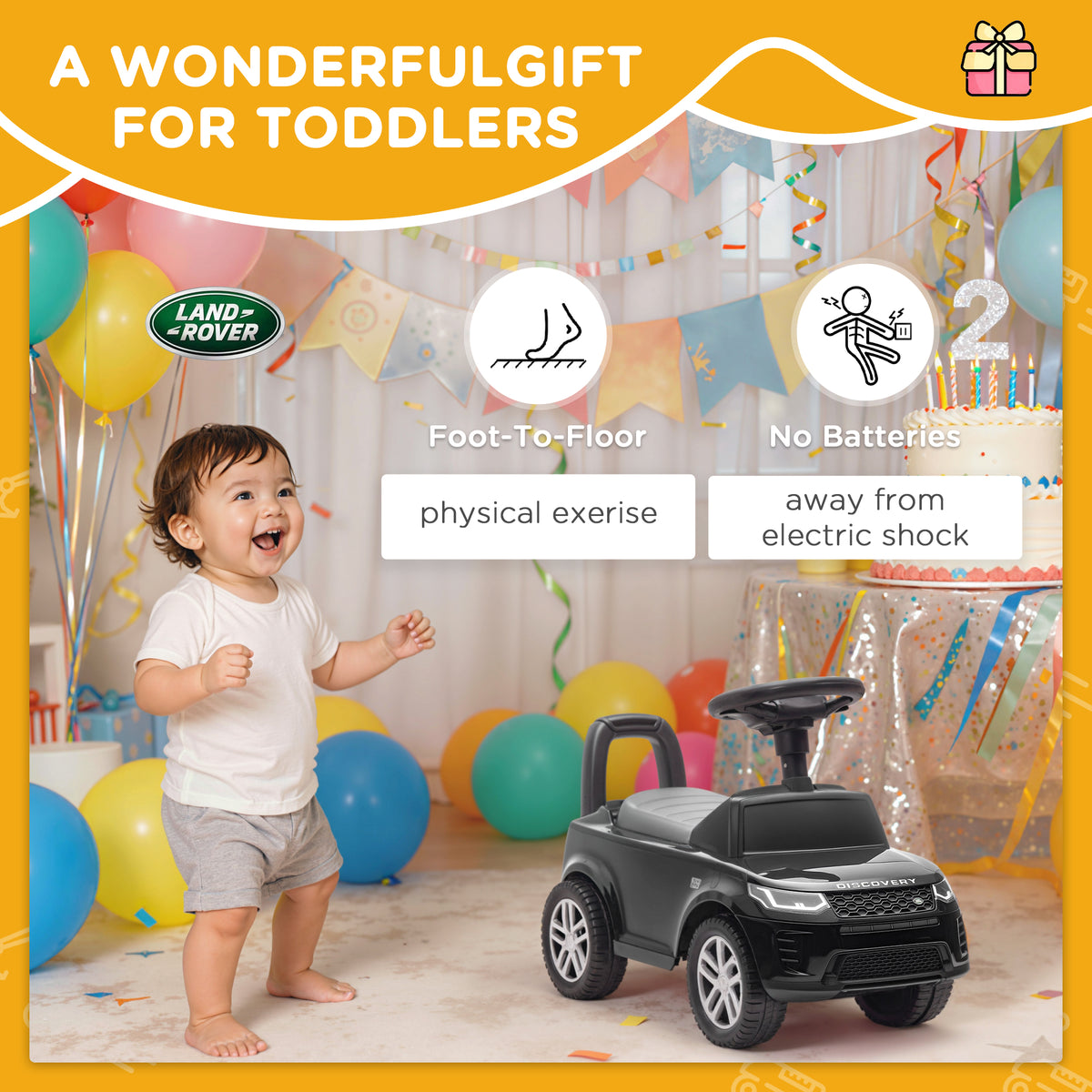 AIYAPLAY Land Rover Licensed Ride On Car For Toddlers 18-36 Months