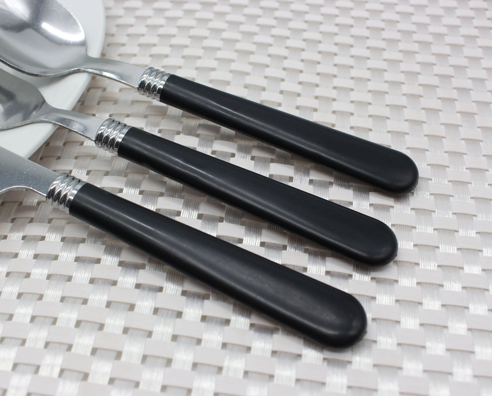 Cutlery Sets Stainless Steel Black Pp Handle 24 Piece Set