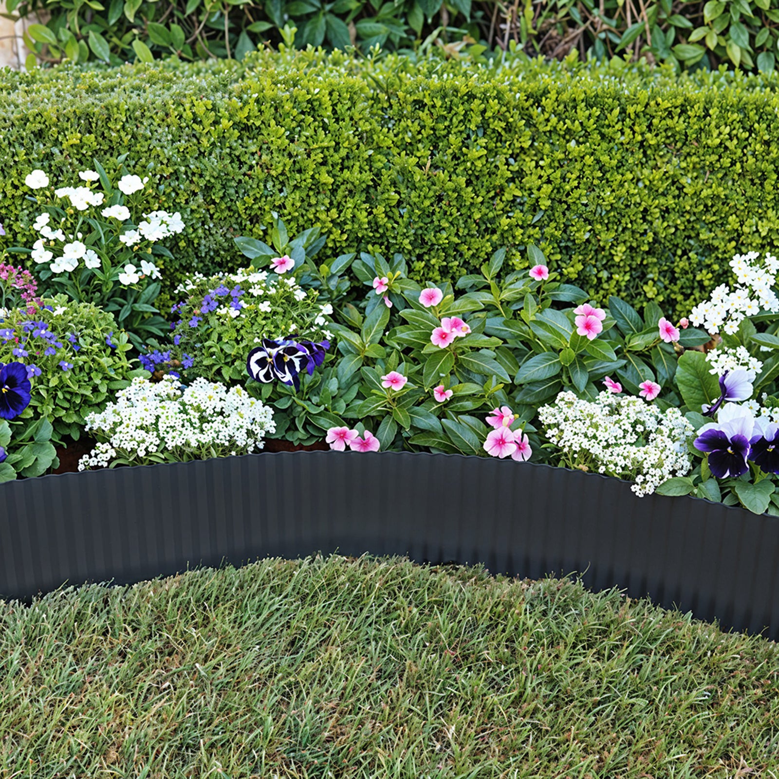 6m Corrugated Metal Garden Edging | Black
