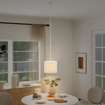 Linen Pendant Light, E27 Lampshade For Living Room, Bedroom | One Size | White