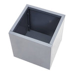 Zinc Galvanized Steel Planter Box With Drainage Hole –square Raised Planter Box Outdoor Balcony Garden Trough Pot | Medium | Light Grey