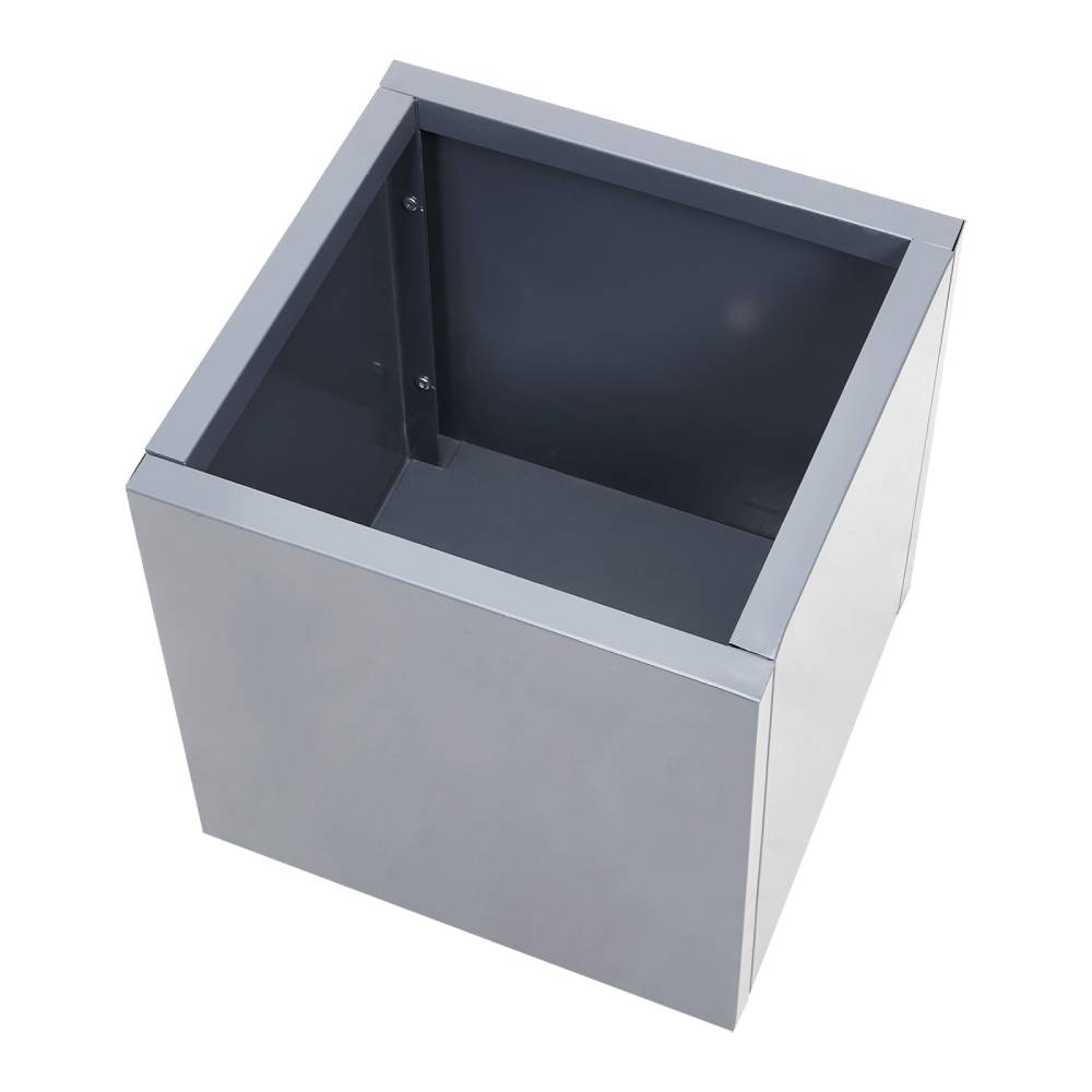 Zinc Galvanized Steel Planter Box With Drainage Hole –square Raised Planter Box Outdoor Balcony Garden Trough Pot | Medium | Light Grey