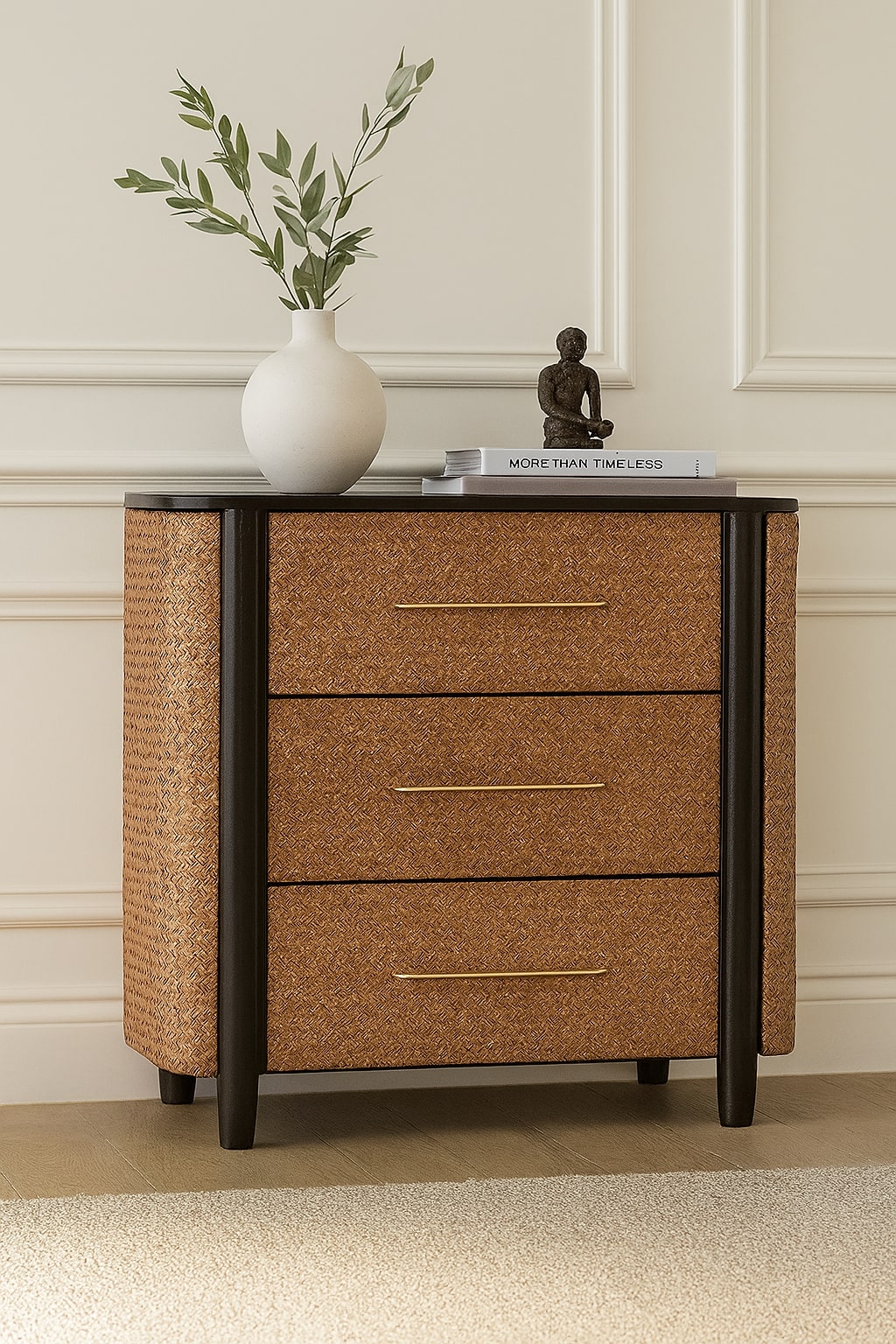 Havana Weave 3 Drawer Chest, Brown