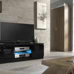 Aura Tv Unit 120cm With Led Lights | Large-Medium | Black