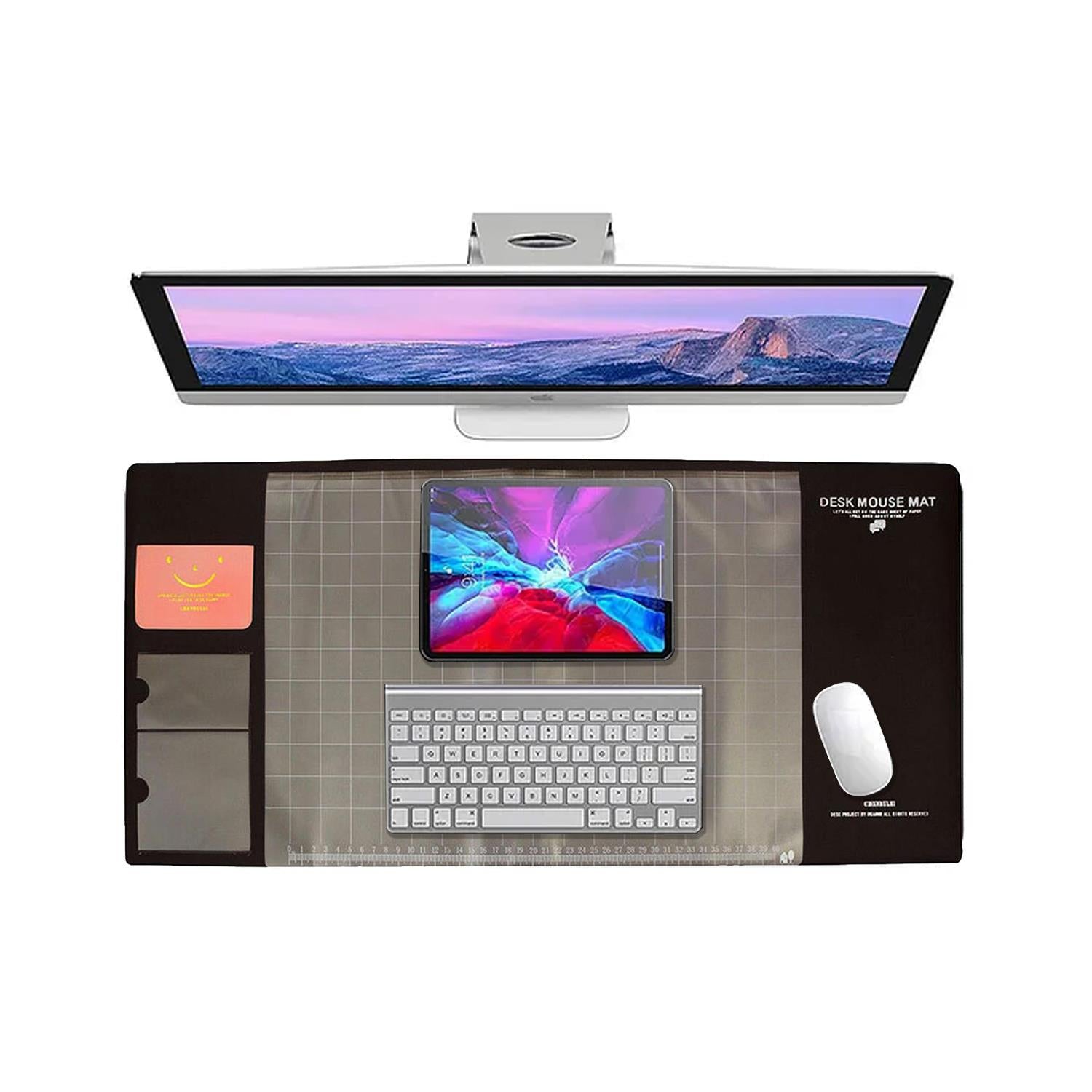 Multifunctional & Eco-friendly Office Desk Mouse Mat Pvc+ds Material | Brown