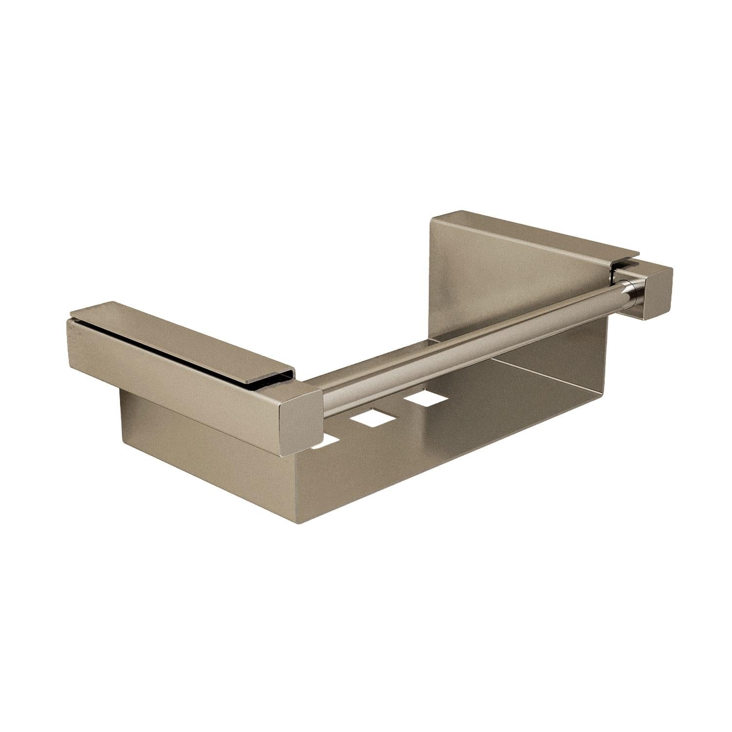 Bathroom Shelf Rectangular, 22 Cm, Silver Gloss, Metal, Metric Collection
