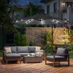 3 M Cantilever Parasol Solar Led Lights | Black