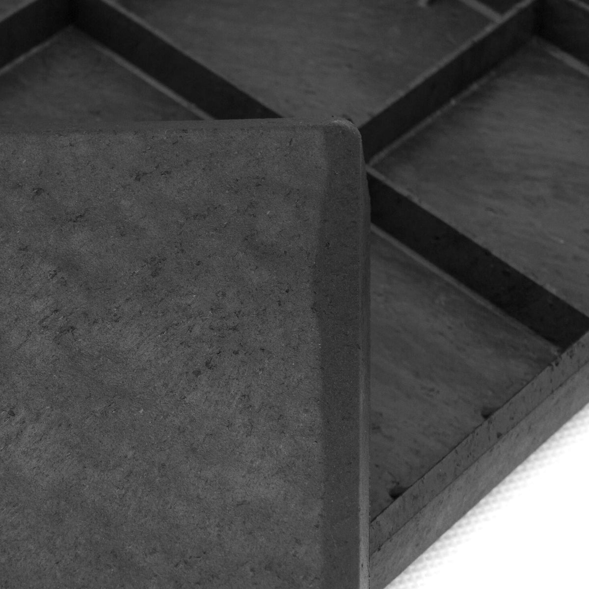 Stomp Stone Square Rubber Stepping Stones - Slate | Set of 6 | Slate
