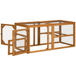 Pawhut Wooden Chicken Coop W/ Perches, Doors, For 2-4 Chickens