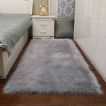 60*90cm Rectangular Fluffy Shaggy Area Rug Super Soft Plush Carpet For Bedroom | Small | Grey