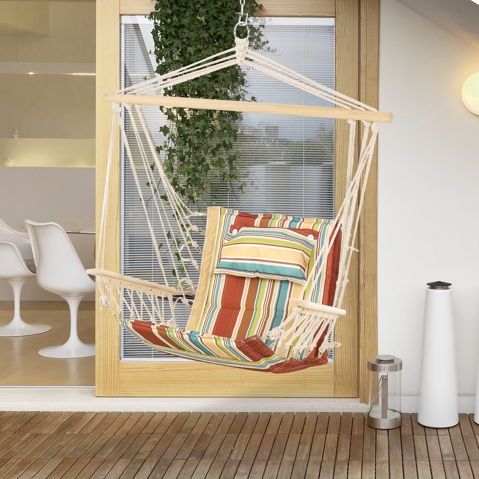 Hanging Hammock Chair Thick Rope Frame Safe Wide Seat