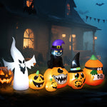 8 Ft Blow Up Halloween Inflatables Pumpkin Ghost And Cat Combo