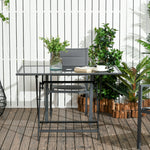 Folding Patio Dining Table W/ Parasol Hole