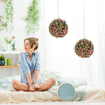 Set Of 2 Artificial Plant Topiary Rose Balls, Faux Plants | Pink