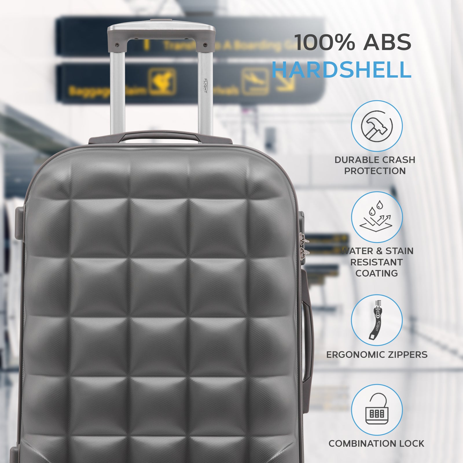 Medium 25" Hard Shell Bubble Design Check-in Suitcase Hold Luggage Bag 20kg+ | Medium | Anthracite