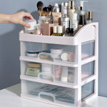 Plastic Makeup Organizer With 3 Drawers