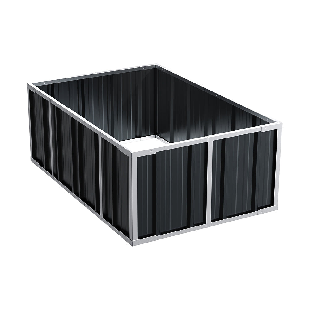 120/160/240cm W X 80cm D X 45cm H Anthracite Grey Raised Garden Bed Galvanized Raised Garden Bed Outdoor Heightened Steel Metal Planter Box | Small