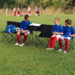 6 Seat Camping Bench Folding Portable Outdoor W/ Cooler Bag | Black