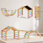 AIYAPLAY 9 In 1 Climbing Frame With Ramp, Slide, Arch, Ladder, Blackboard