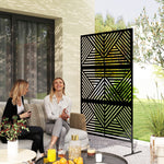 Decorative Outdoor Divider Privacy Panel W/ Stand, Rhombus