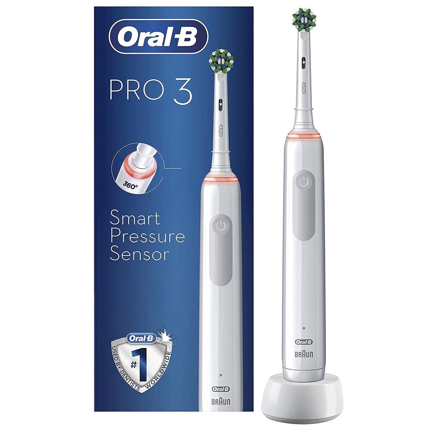 Pro 3 3000 Cross Action White Rotating Motion Electric Toothbrush