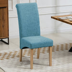 Set Of 2 Rimini Fabric Dining Chairs | Teal