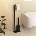 Paper Holder With Toilet Brush, Matt Black, Architect S+ Collection