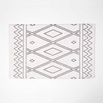 Black And White Bath Mat 100% Cotton Boho Design, 50 X 80 Cm